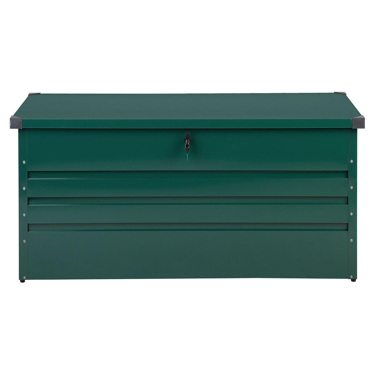 AUFLAGENBOX Stahl dunkelgrün 132/62 cm Cebrosa - Grün, Metall (132/64/62cm) - Beliani