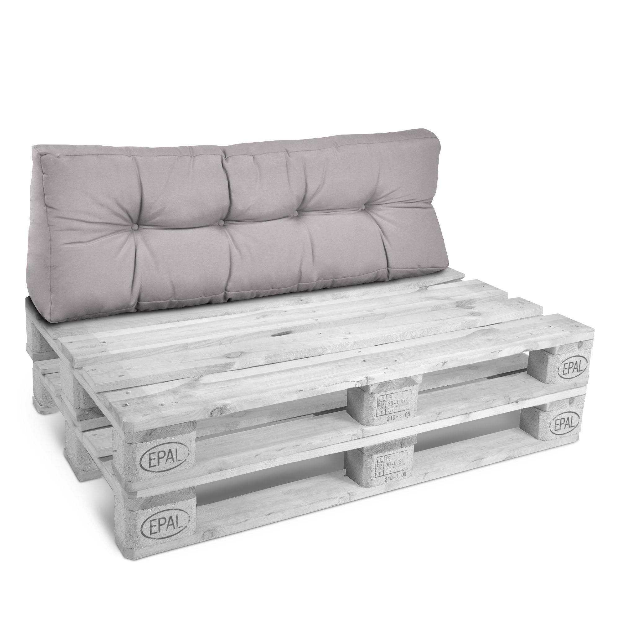 Beautissu Palettenkissen Hellgrau 40x20x120 cm