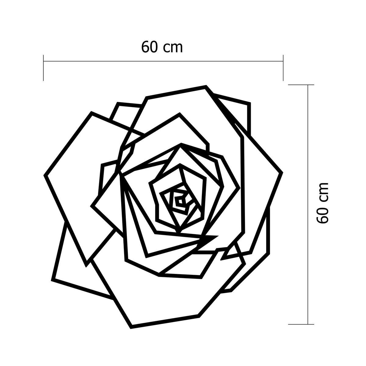 WANDDEKORATION Metall Nr. 51 Wild Rose Schwarz 60/0,3/60 cm - Schwarz, Metall (60/60/0.3cm) - Decortie