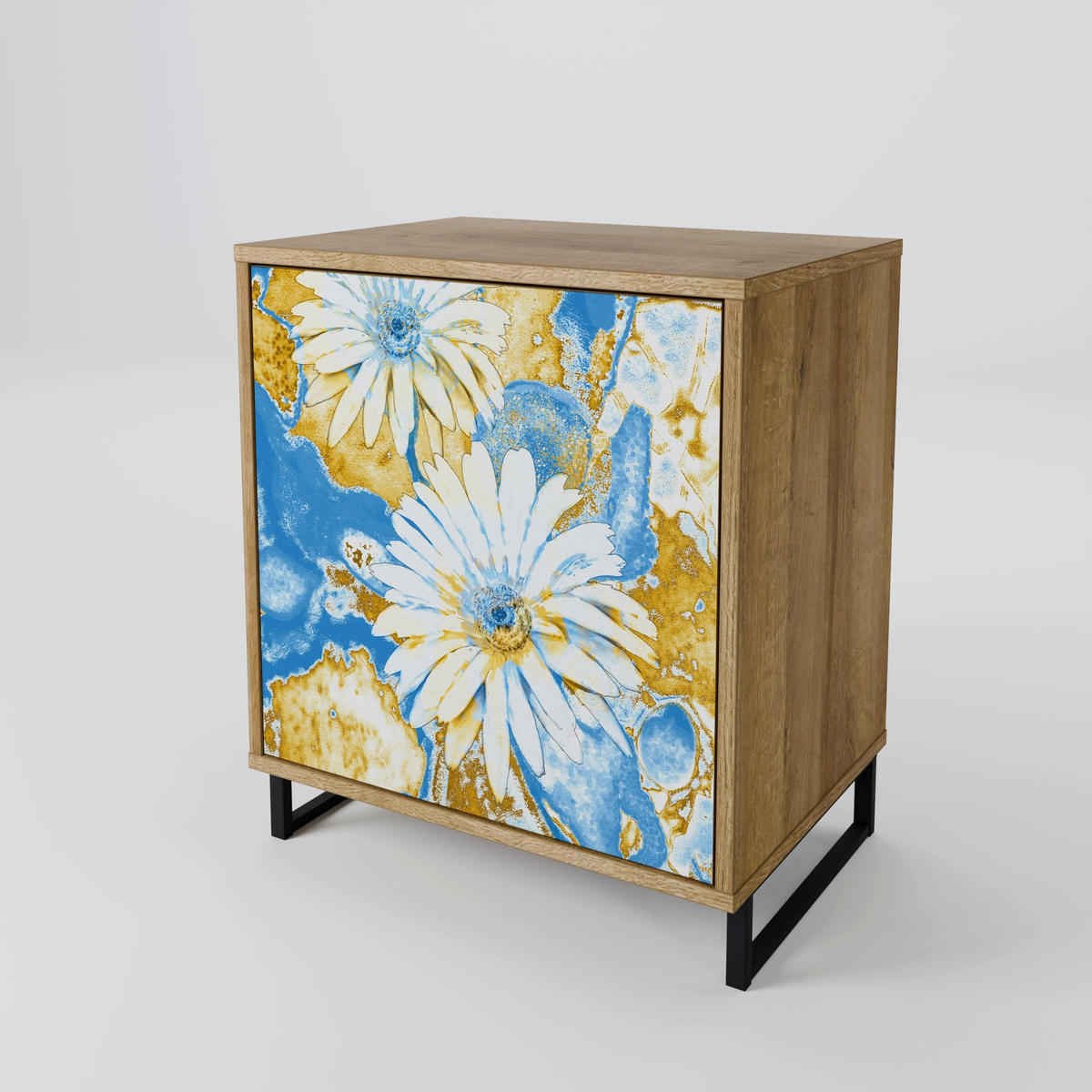 SIDEBOARD DAISY LUXE, Eichefarben, 57,5x42x57,5 cm, Ohne Füße - Eichefarben/Multicolor, Holzwerkstoff (57.5/57.5/42cm) - SpaceRebels