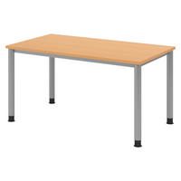 SCHREIBTISCH Serie-H 80/140/74 cm in Buchefarben/Silberfarben - Buchefarben/Silberfarben, Holzwerkstoff (80/140/74cm) - bümö