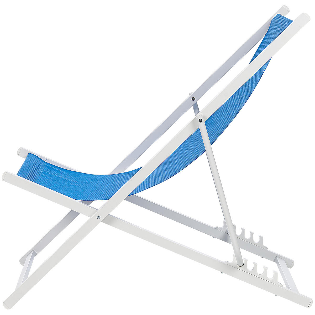 GARTENLIEGE weiß/blau Locri II - Blau/Weiß, Metall (60/79/95cm) - Beliani