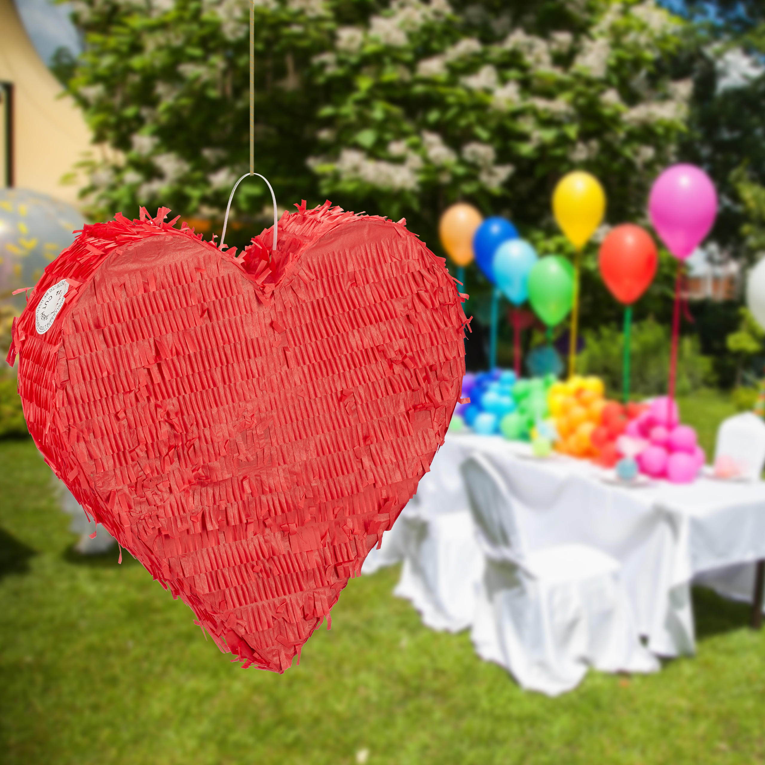 PINATA - Rot, Papier/Wellpappe (36/36/9.5cm) - Relaxdays