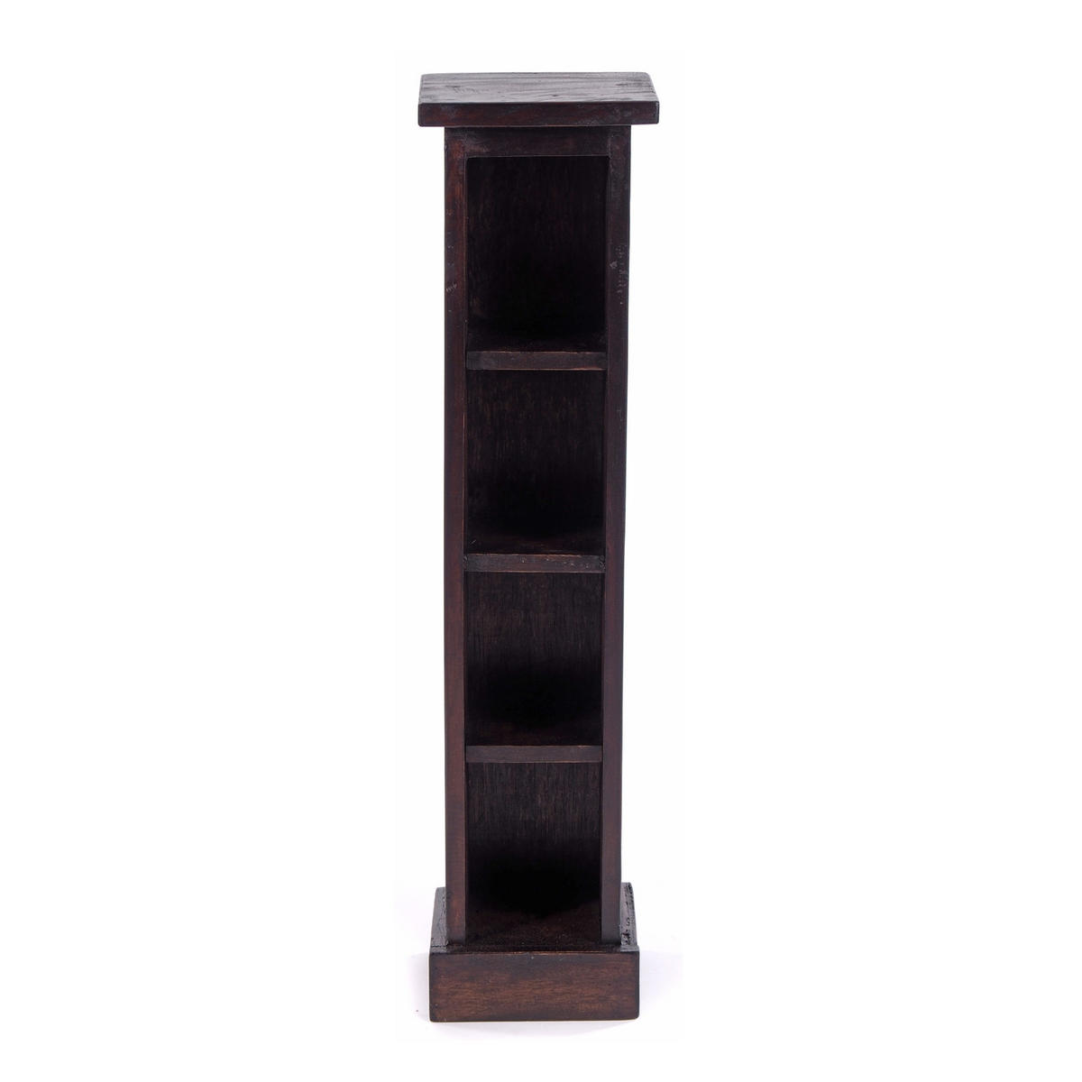 CD REGAL TOWER Mahagoni Massivholz, 4 Fächer 03 dunkelbraun - Dunkelbraun, Holz (16/76/15cm) - DESIGN DELIGHTS