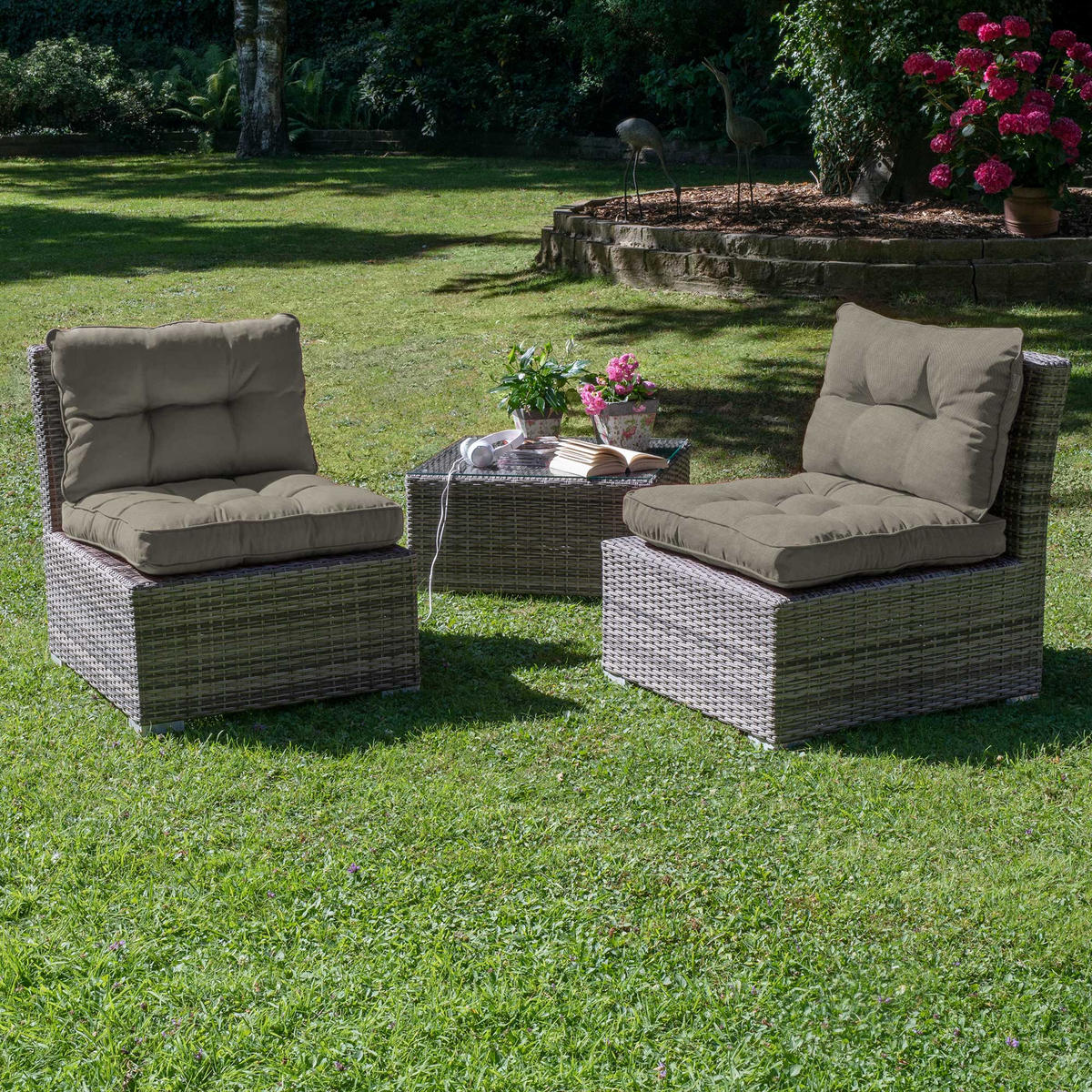 LOUNGEKISSEN Flair Outdoor Rücken 70/40/12cm Hellgrau - Hellgrau, Textil (40/12/70cm) - Beautissu 