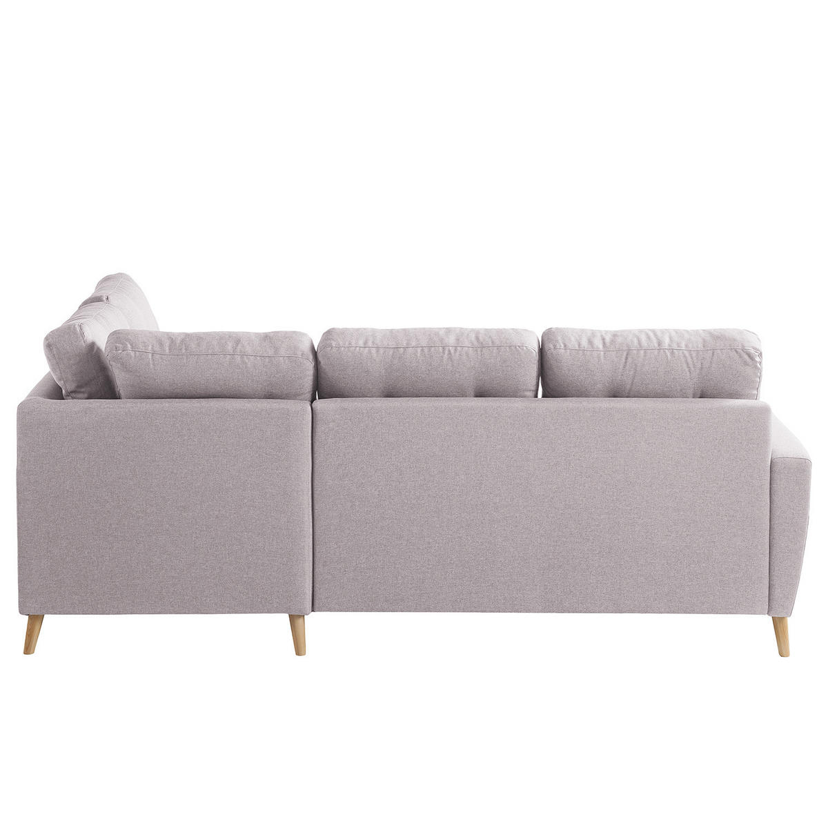 ECKSOFA mit Ottomane - Webstoff - Hellbraun/Hellrosa, Holz/Textil (230/200cm) - home24