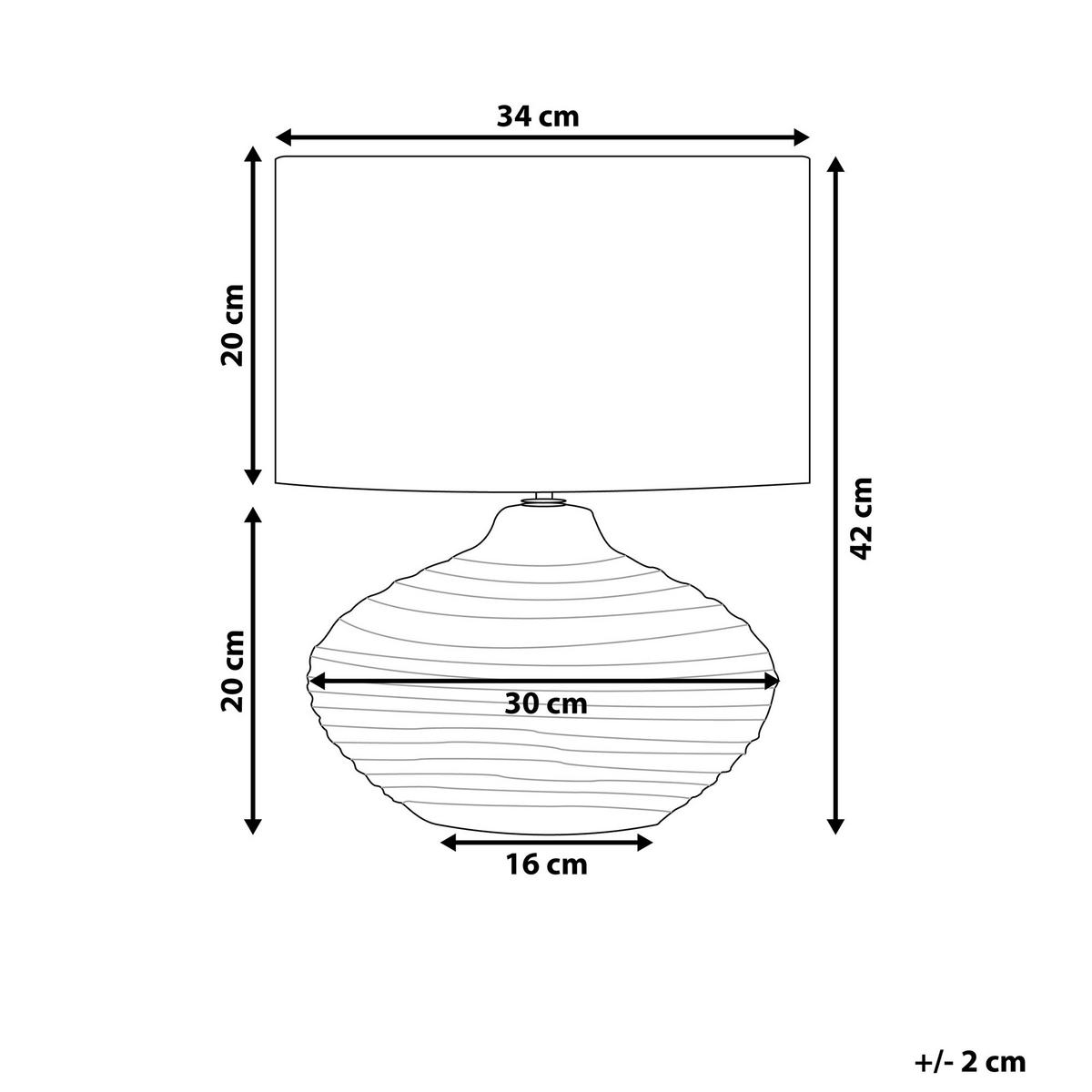 TISCHLAMPE Lima 34/34/42 cm - Grau, Keramik (34/34/42cm) - Beliani