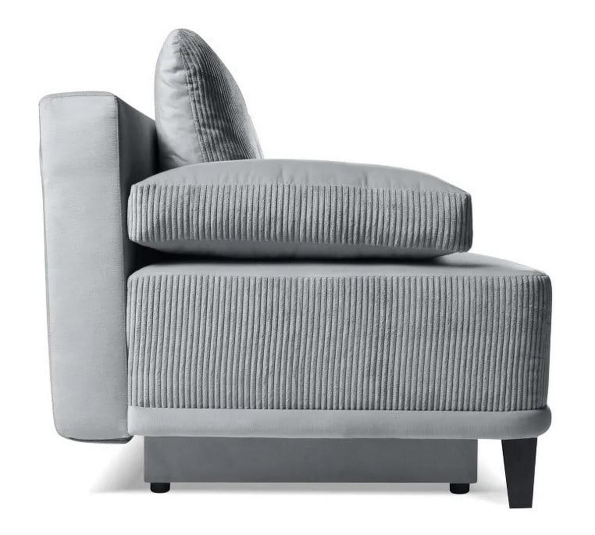 SCHLAFSOFA OSLO, Sofa mit Schlaffunktion und Bettkasten, Farbe: Beige, Cordstoff - Beige, Textil (200/90/91cm) - Sepro Meble