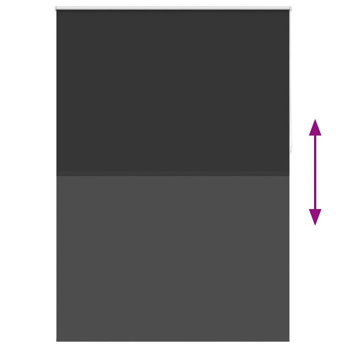 VERDUNKELUNGSROLLO 144,4/230 cm Stoffbreite 140 cm aus Polyester Schwarz - Schwarz, Textil (140/230cm) - vidaXL