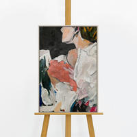 GEMÄLDE Abstrakte Silhouette Schattenfugenrahmen Beige 60x40 cm - Beige, Holz (60/40cm) - YS-art gallery