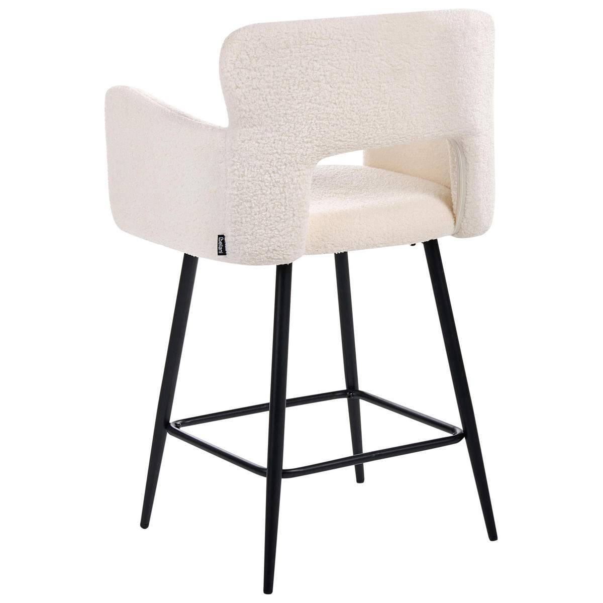 BARSTUHL 2er-Set Bouclé Cremeweiß Sanilac - Weiß, Textil (53/94/51cm) - Beliani