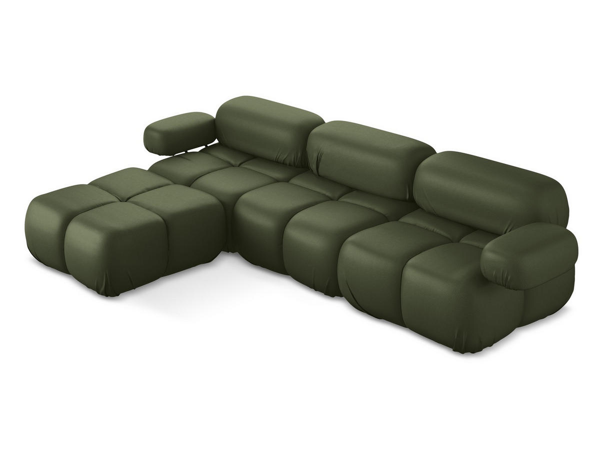 ECKSOFA Beidseitig Kunstleder Grün - Schwarz/Grün, Leder/Kunststoff (285/191cm) - Makamii