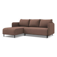 ECKSOFA mit Schlaffunktion Strukturstoff Stoff Pink - Pink/Hellrosa, Holz/Textil (162/236cm) - Makamii