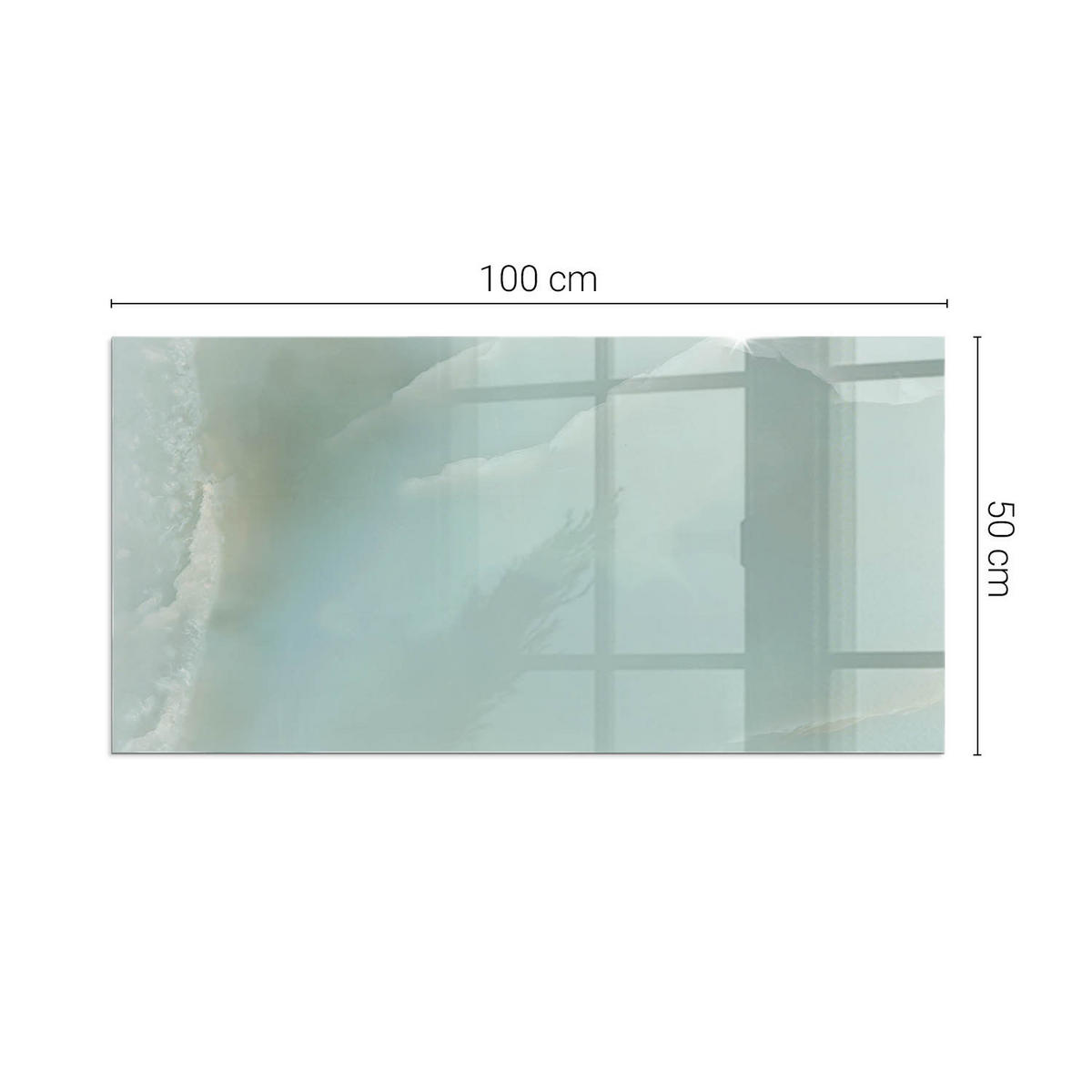 GLASPLATTE für Kamin 100x50 cm Türkis - Türkis, Glas (100/50/0.4cm) - ArtPrintCave