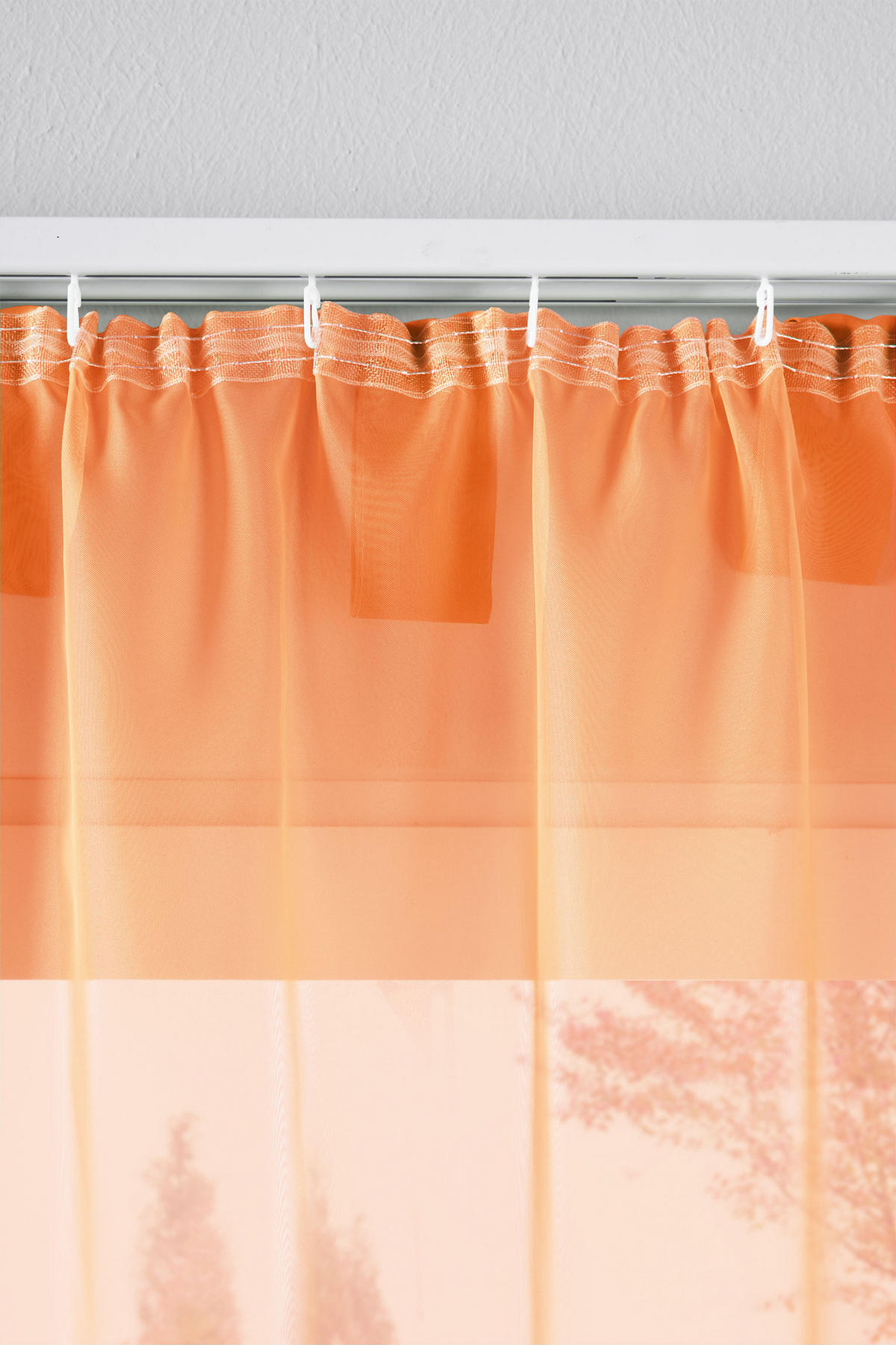 SCHLAUFENGARDINEN Voile 2er Set 245x140 cm Orange - Orange, Textil (140/245cm) - Gardinenbox.eu