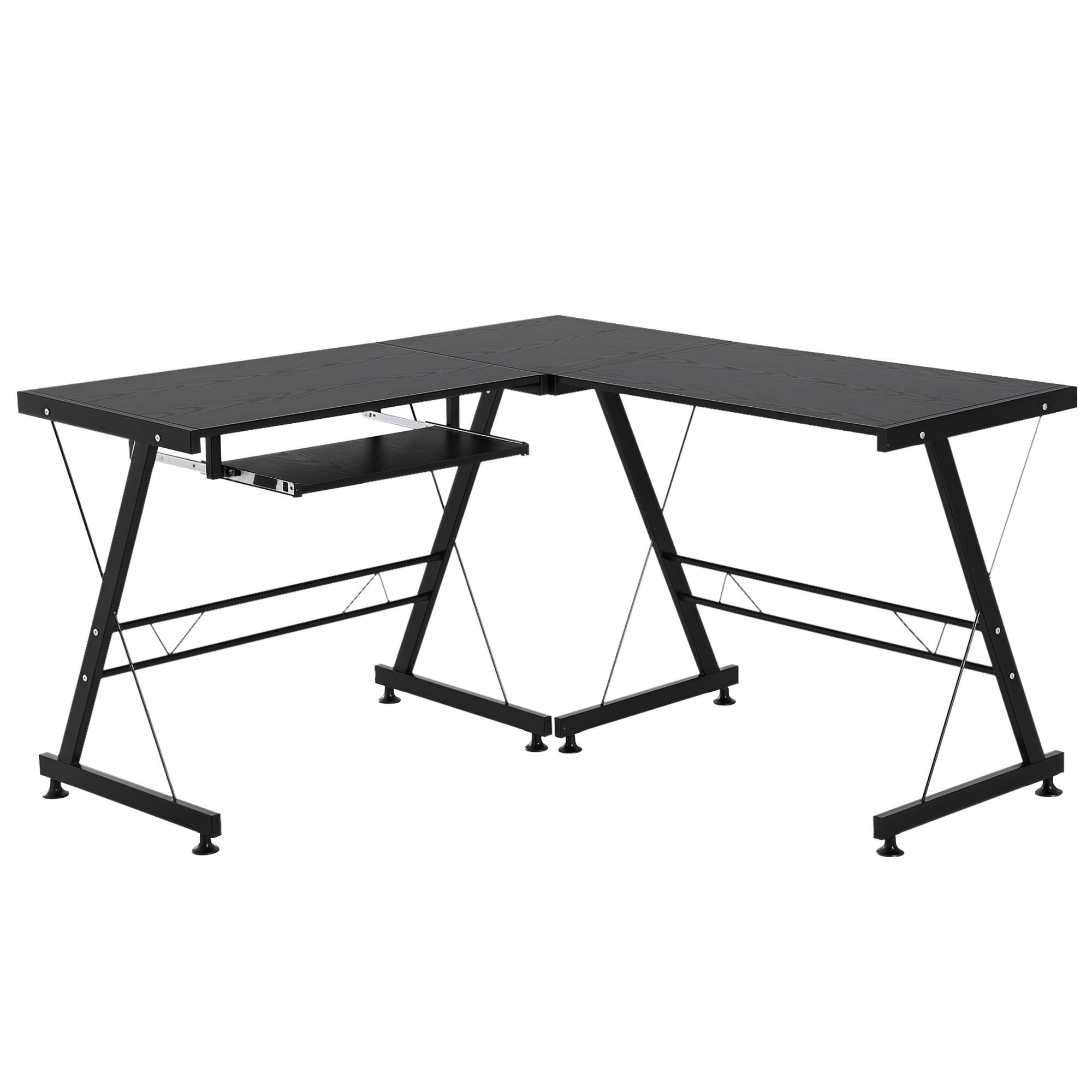ECKSCHREIBTISCH Schwarz 1 Stück - Schwarz, Holzwerkstoff (130/73.5/735cm) - GiPP