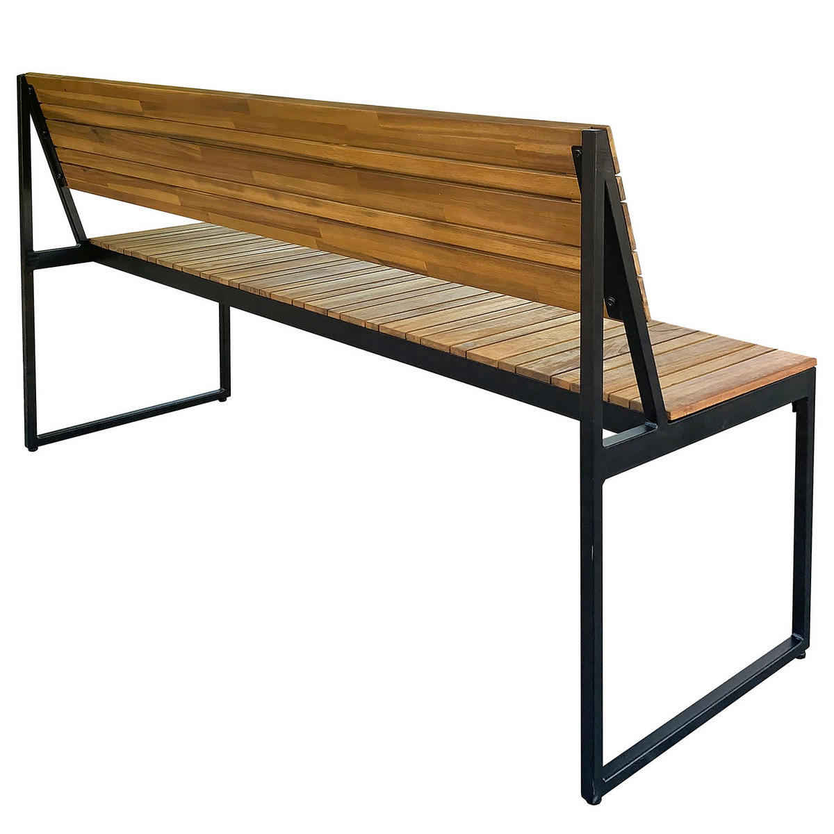 GARTENESSGRUPPE - 3-teilig - Akazie massiv / Stahl - Braun / Schwarz - Schwarz/Akaziefarben, Holz/Metall - home24