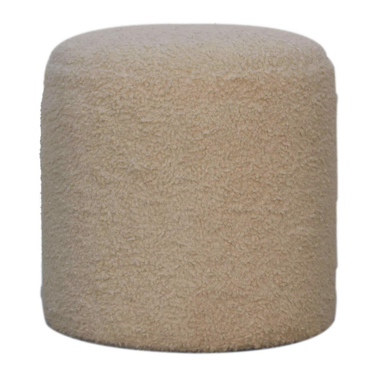 HOCKER aus Bouclé-Stoff - Messingfarben/Braun, Holz/Metall (37/38/37cm) - Artisan Furniture