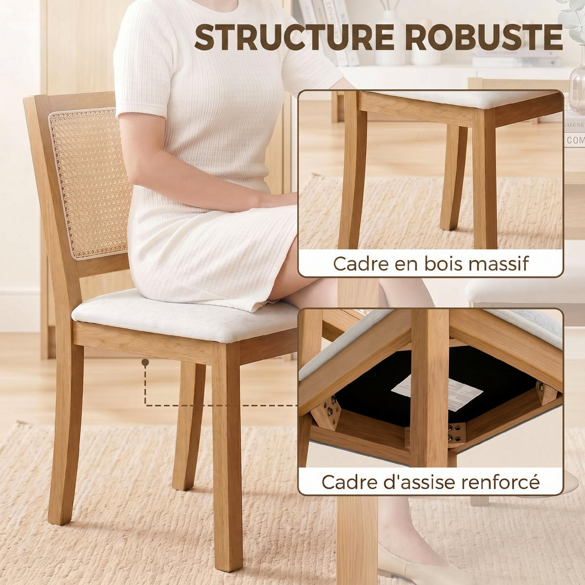 STÜHLE Creme 2 Stück - Creme, Holzwerkstoff (47/85/56cm) - GiPP