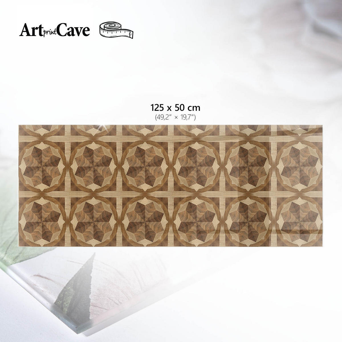 TISCHPLATTE 125x50 cm – Braune Eleganz - Braun, Glas (0.4/125/50cm) - Wallfluent
