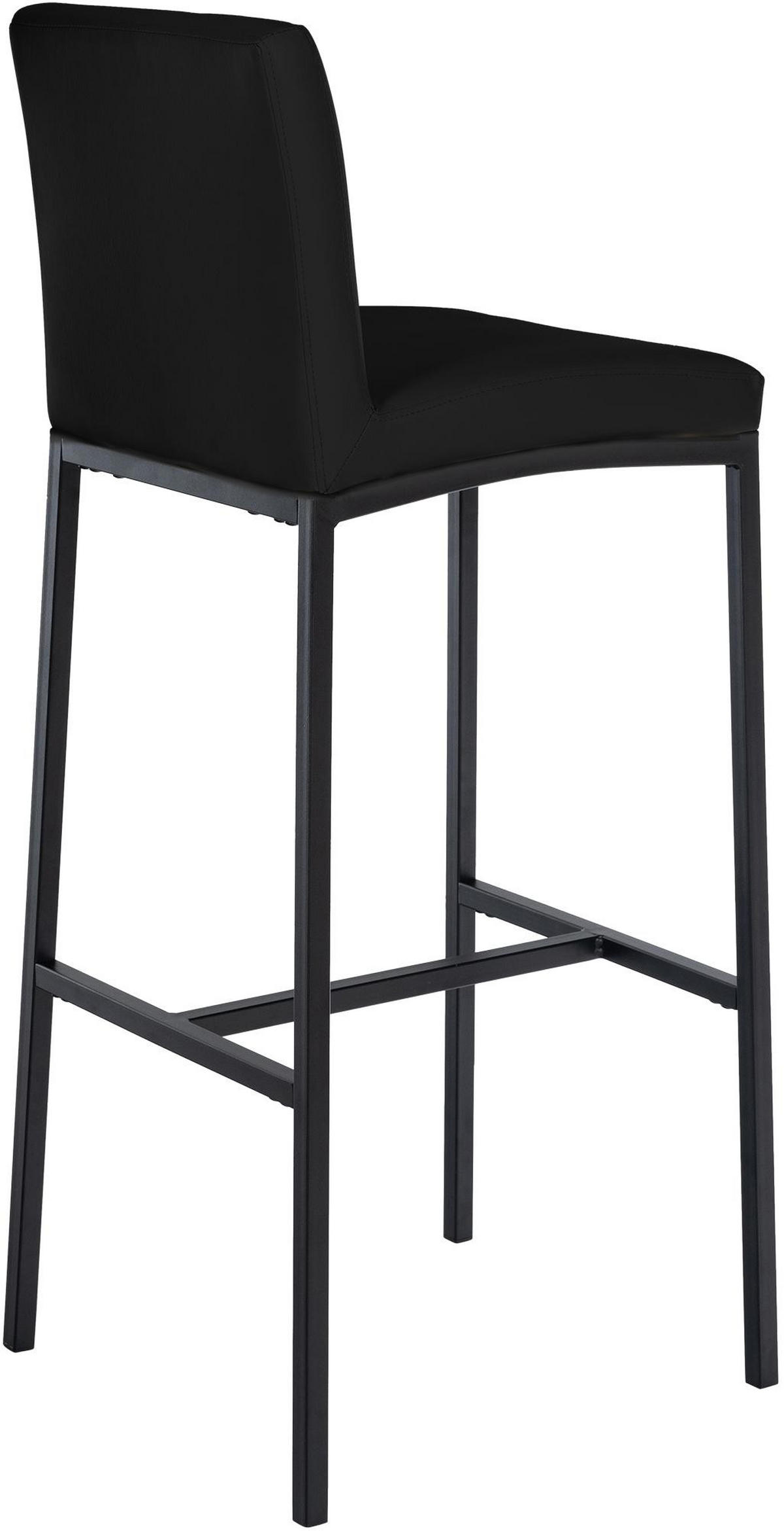 BARHOCKER Lederlook Schwarz - Schwarz, Textil/Metall (43/110/49cm) - CLP