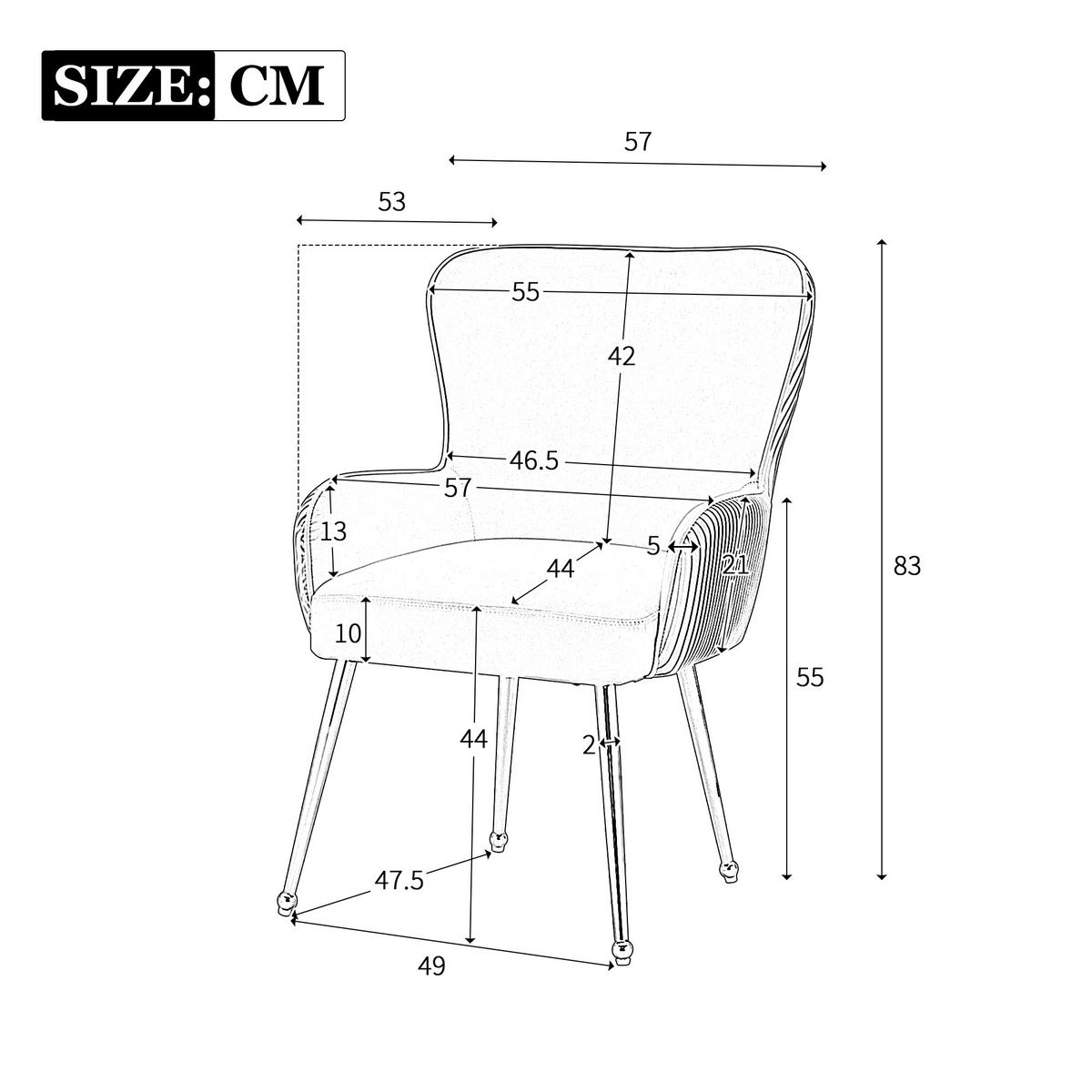 ESSZIMMERSTUHL 2er Set Samt Lounge Grau Silber Armlehnen - Grau, Textil (57.5/88/56cm) - FLIEKS