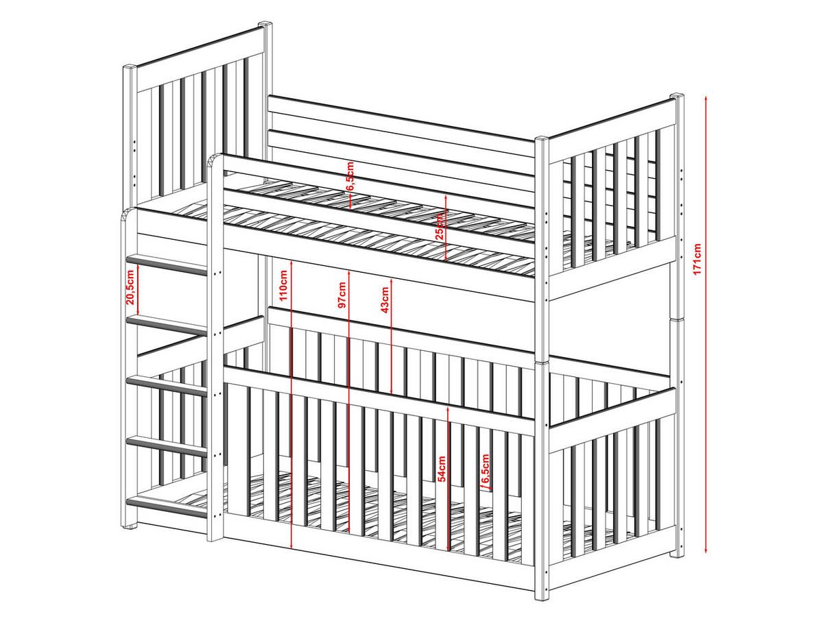 ETAGENBETT WEIß - Weiß, Holz (90/200cm) - FURNLUX