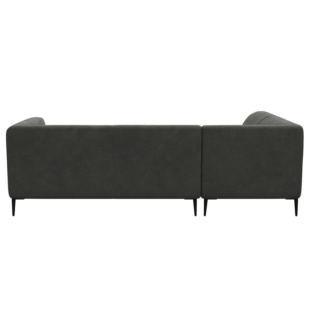 2,5-SITZER ECKSOFA mit Ottomane - Schwarz/Grün, Textil/Metall (252/205cm) - home24