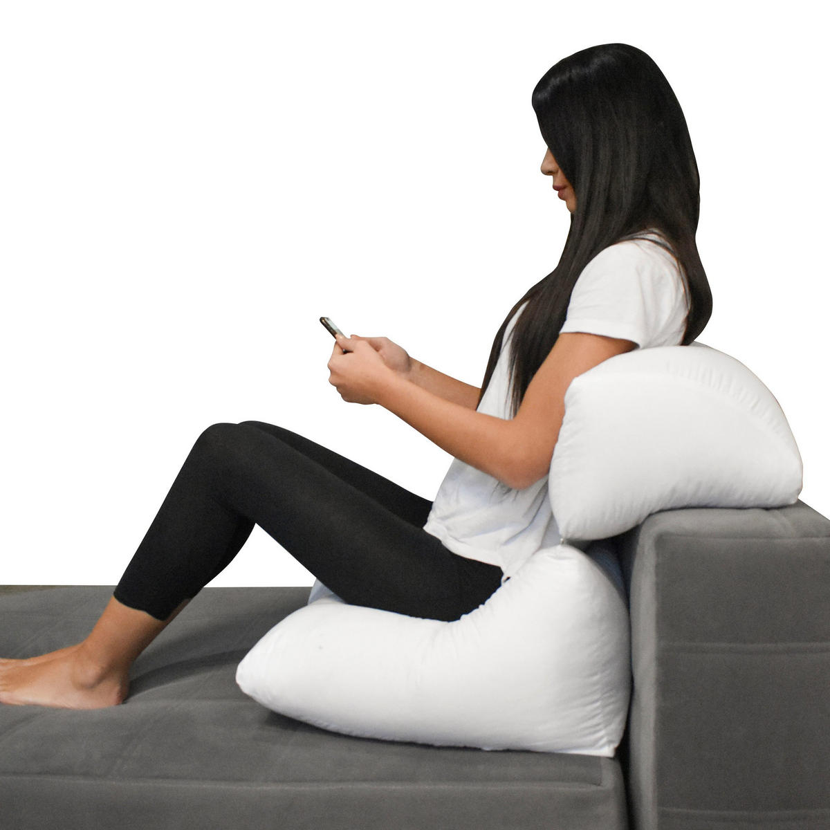 MULTIKISSEN 10in1, 2-tlg - Weiß, Textil (30/60cm) - JEKATEX