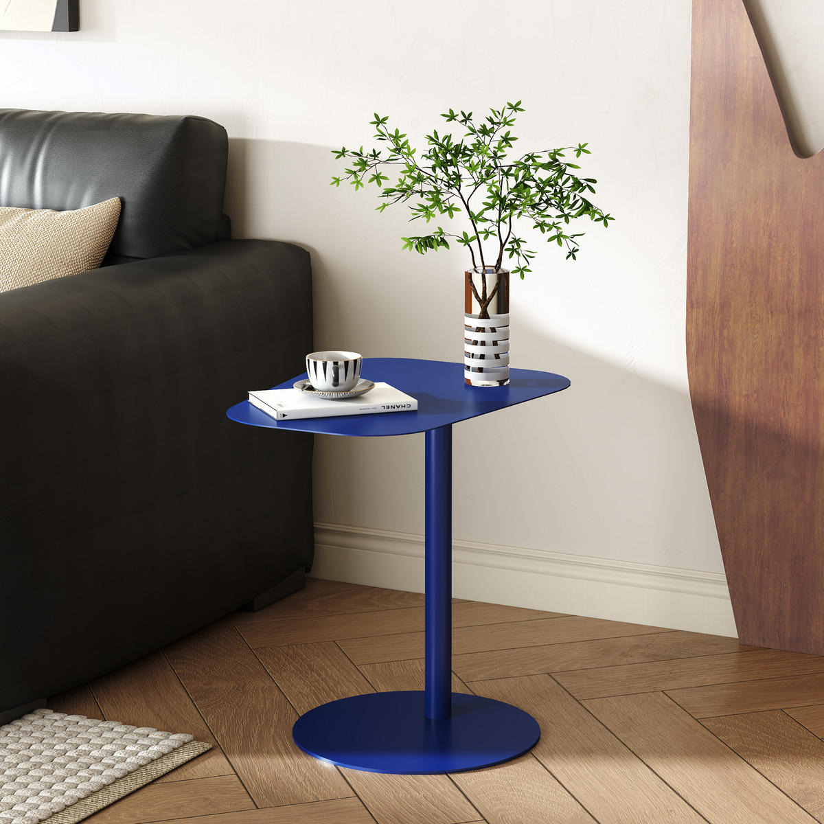 BEISTELLTISCH Nastätten - Dunkelblau, Metall (38/50/50cm) - [en.casa]