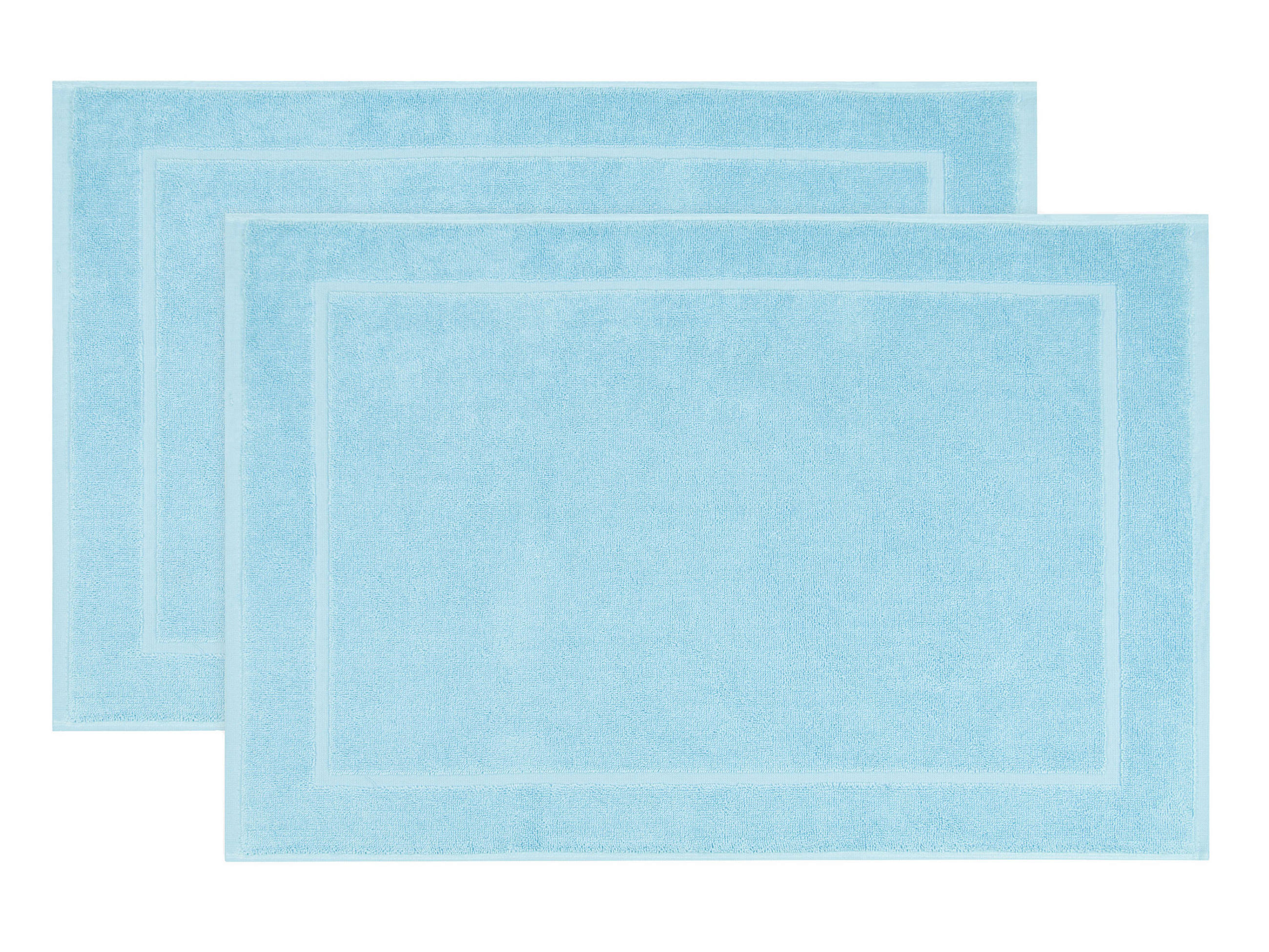 BADEMATTE, 2er-Set, 50x70 cm, 100% Baumwolle, Blau - Hellblau, Textil (50/70cm) - Zollner