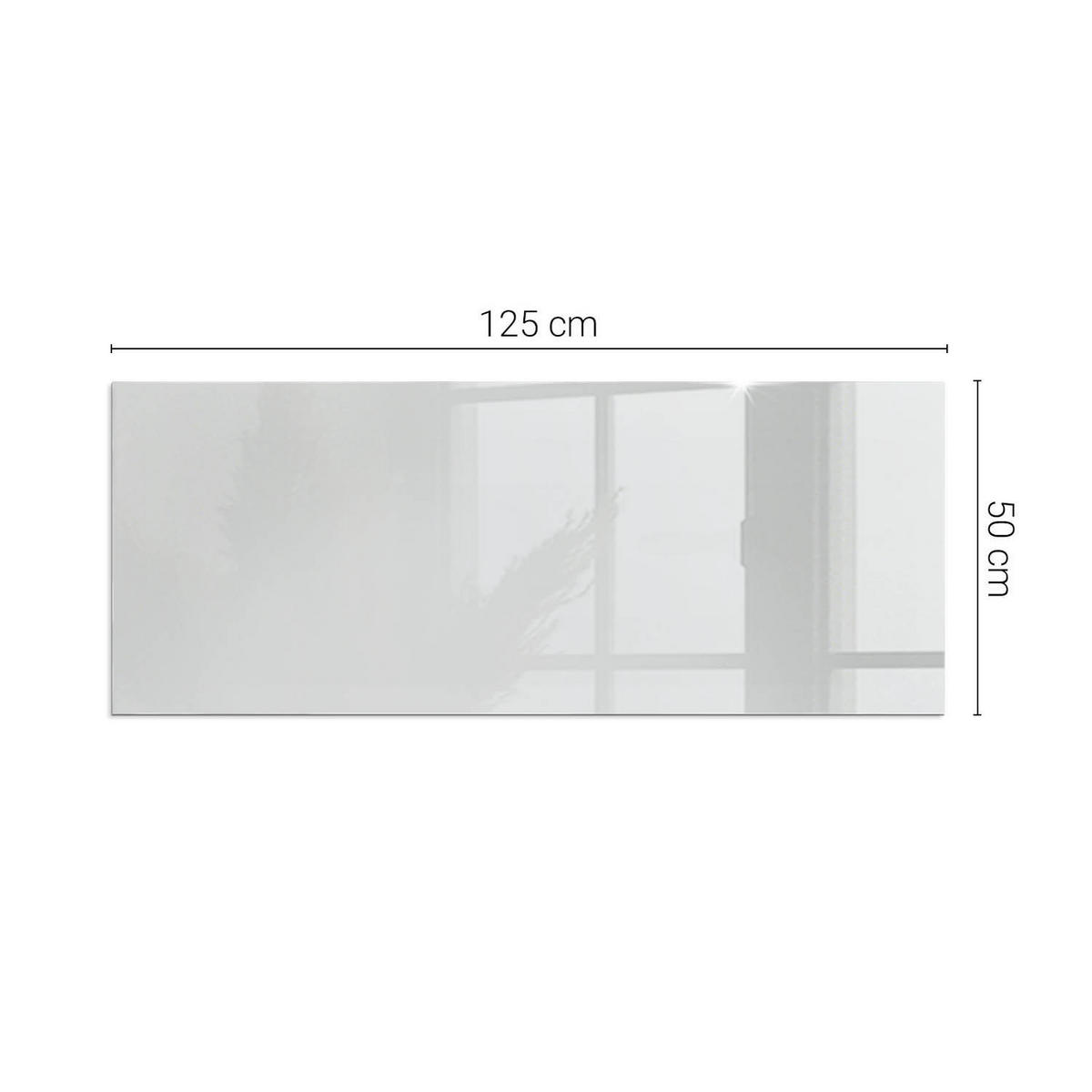 GLASPLATTE für Kamin 125x50 cm - Grau, Glas (125/50/0.4cm) - TULUP