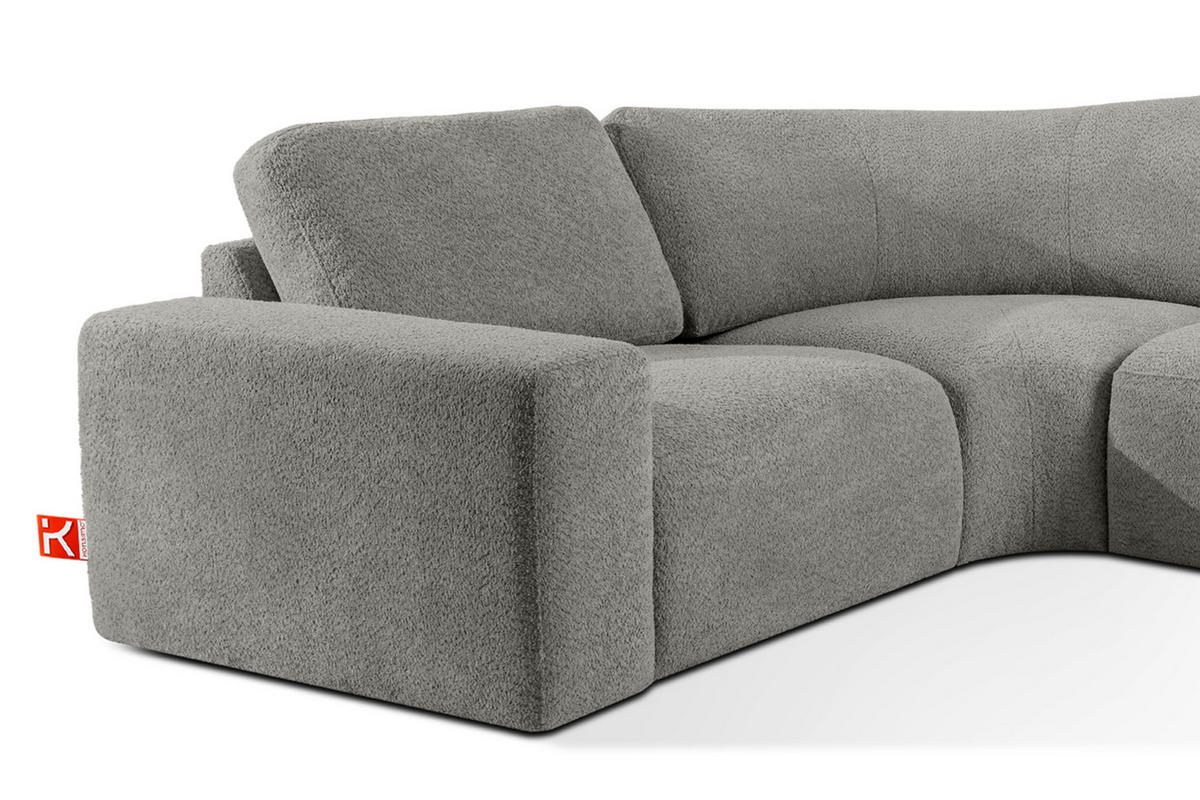 ECKSOFA RECHTS ZUCCO, Dunkelaschgrau - Dunkelgrau, Holz/Holzwerkstoff (304/293cm) - KONSIMO®