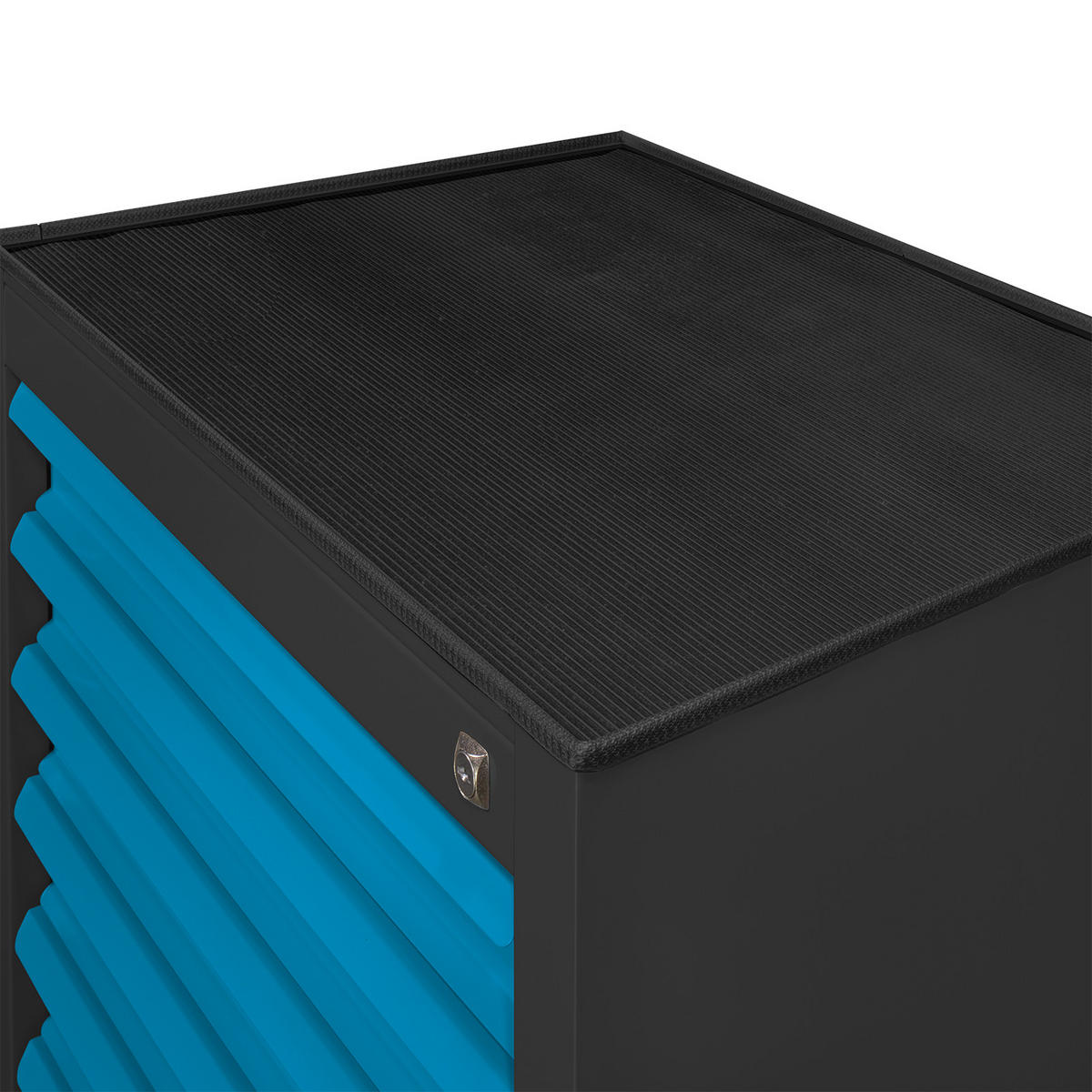 SCHUBLADENSCHRANK Kobra mit 10 Schubladen + Gummiauflage 90x71x55cm Anthrazitgrau/Blau - Blau/Grau, Metall (71/90/55cm) - PROREGAL