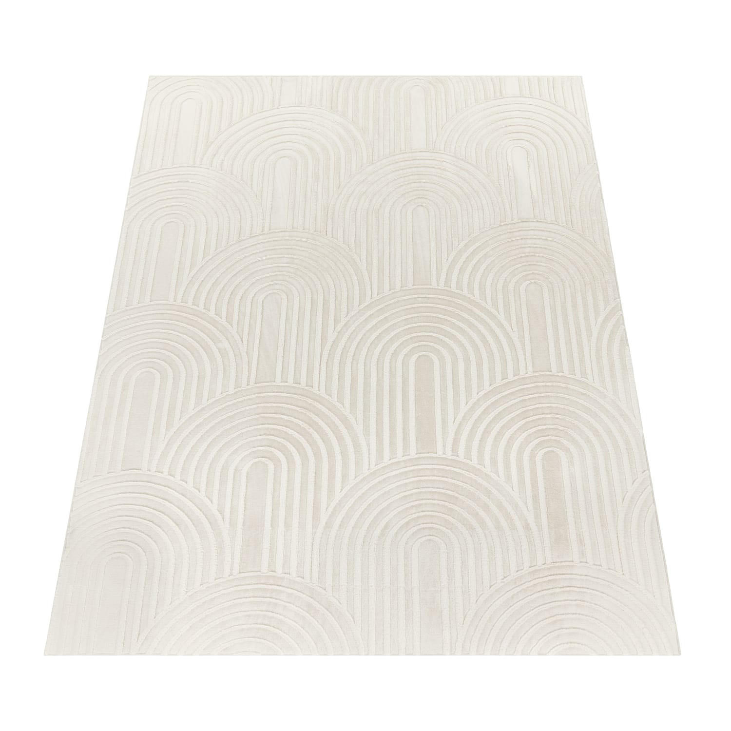KURZFLORTEPPICH, mit Struktur, aus Polyester, Creme, 200 x 280 cm - Creme, Textil (200/280cm) - KADIMA DESIGN