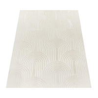 KURZFLORTEPPICH, mit Struktur, aus Polyester, Creme, 120 x 160 cm - Creme, Textil (120/160cm) - KADIMA DESIGN