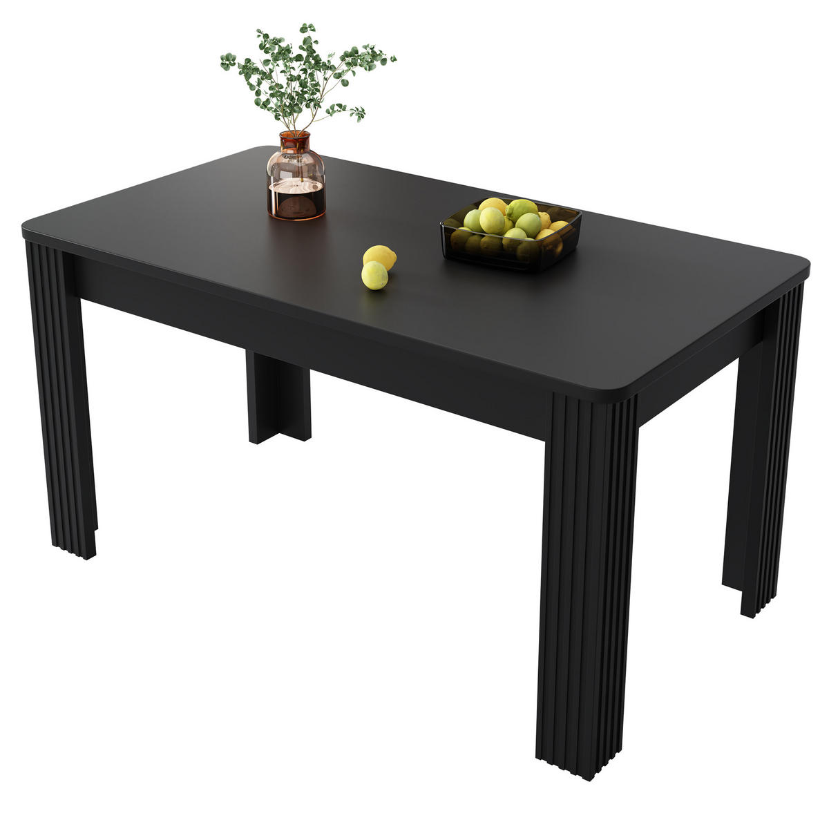 ESSTISCH aus Spanplatte, rechteckig, 130 kg belastbar, 116/65/75 cm, Schwarz - Schwarz, Holzwerkstoff (116/65/75cm) - Redom