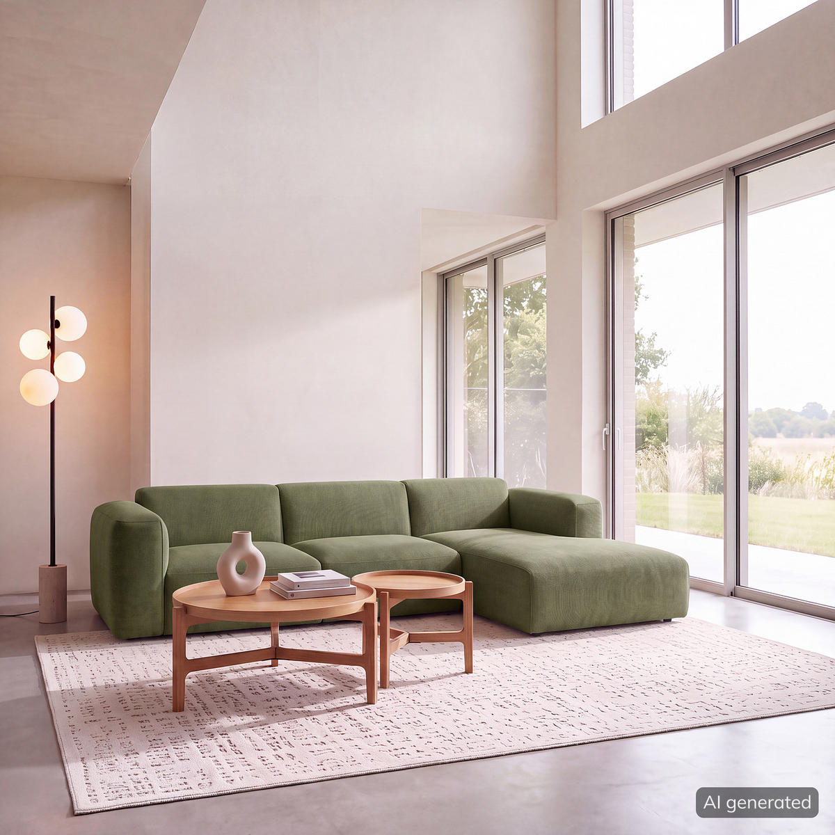 3-SITZER ECKSOFA mit Longchair - Dunkelgrün/Schwarz, Kunststoff/Textil (284/173cm) - home24