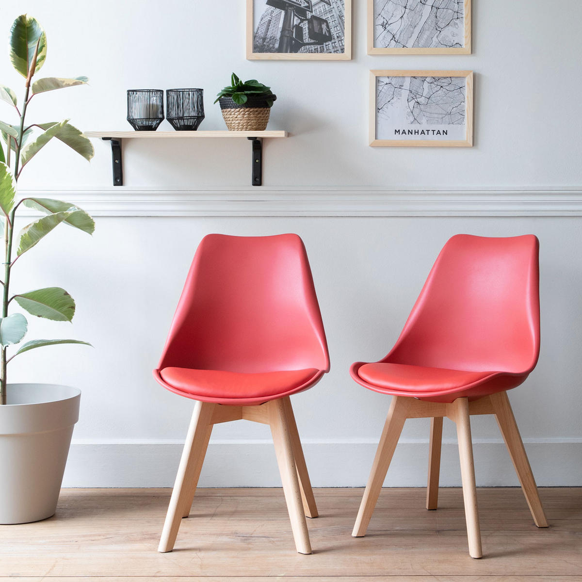 STÜHLE Nora Rot 2er-Set - Rot, Kunststoff (49/81/52cm) - Happy Garden