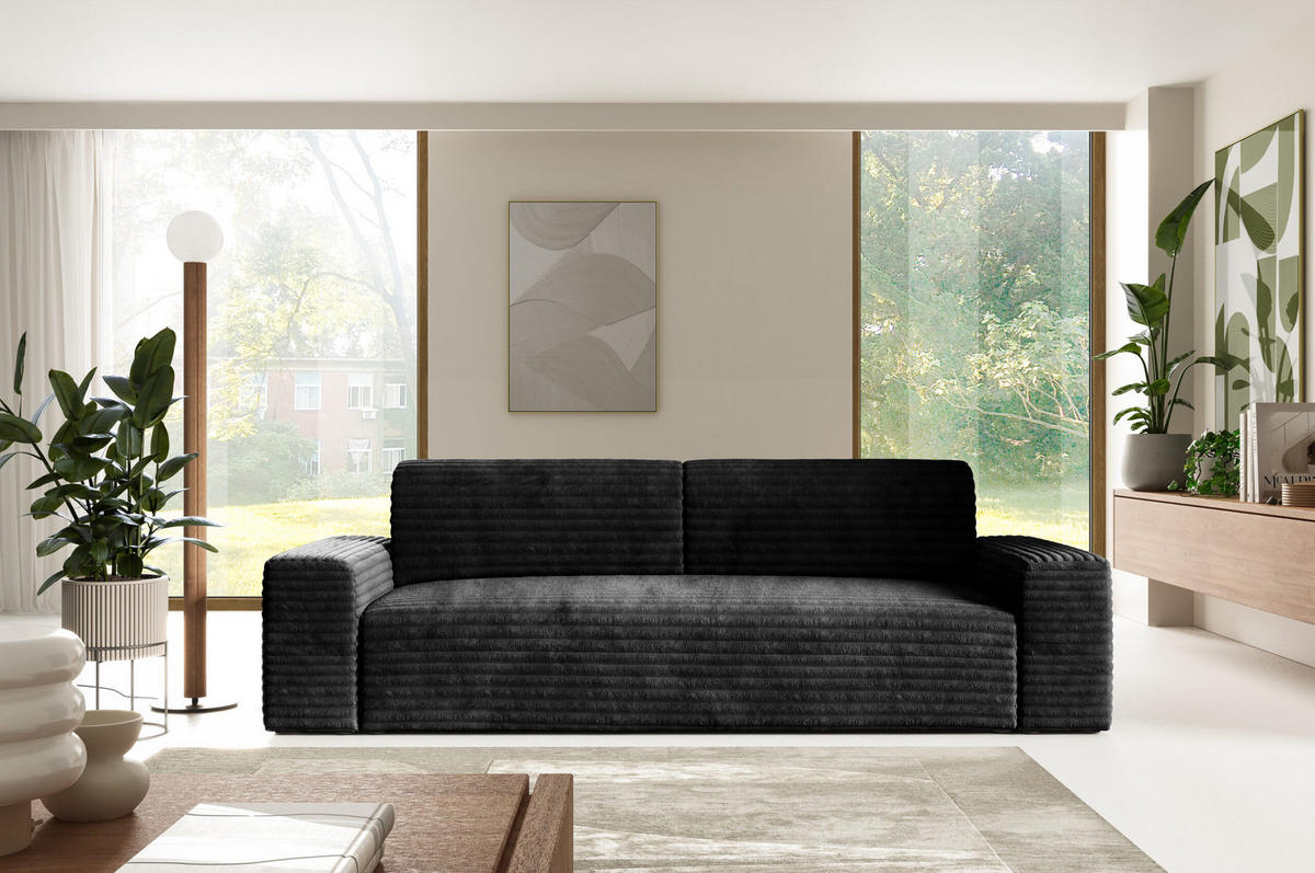 SCHLAFSOFA mit Bettkasten Schwarz - Schwarz, Holz/Holzwerkstoff (260/70/102cm) - Furnisell