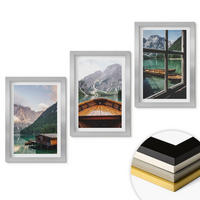 WANDBILDER 3er Set - 20x30 cm Silberner Rahmen - Hütten am Bergsee Łódź - Silberfarben, Kunststoff (20/30cm) - ArtPrintCave