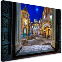 WANDBILD disneyland ansicht - Blau, Textil (60/40cm) - Feeby