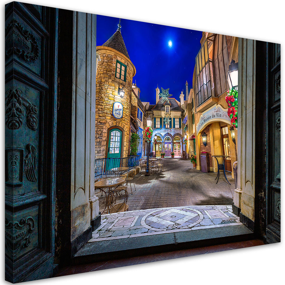 WANDBILD disneyland ansicht - Blau, Textil (60/40cm) - Feeby