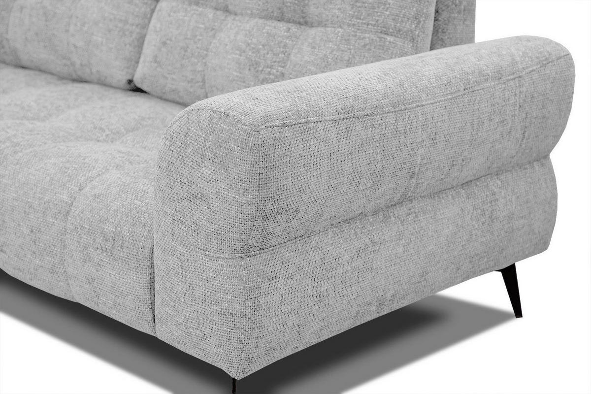 ECKSOFA SALVINI 5-Sitzer, hellgrau - Hellgrau/Schwarz, Holzwerkstoff/Textil (158/292cm) - Courtois Laville