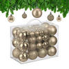 50XWEIHNACHTSKUGELN - Beige, Kunststoff (6/7/6cm) - Relaxdays