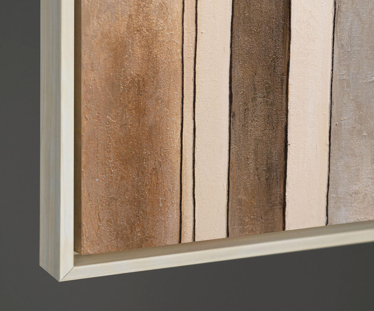 GEMÄLDE Stadt der Figuren Schattenfugenrahmen Beige 120x80 cm - Beige, Holz (120/80cm) - YS-art gallery