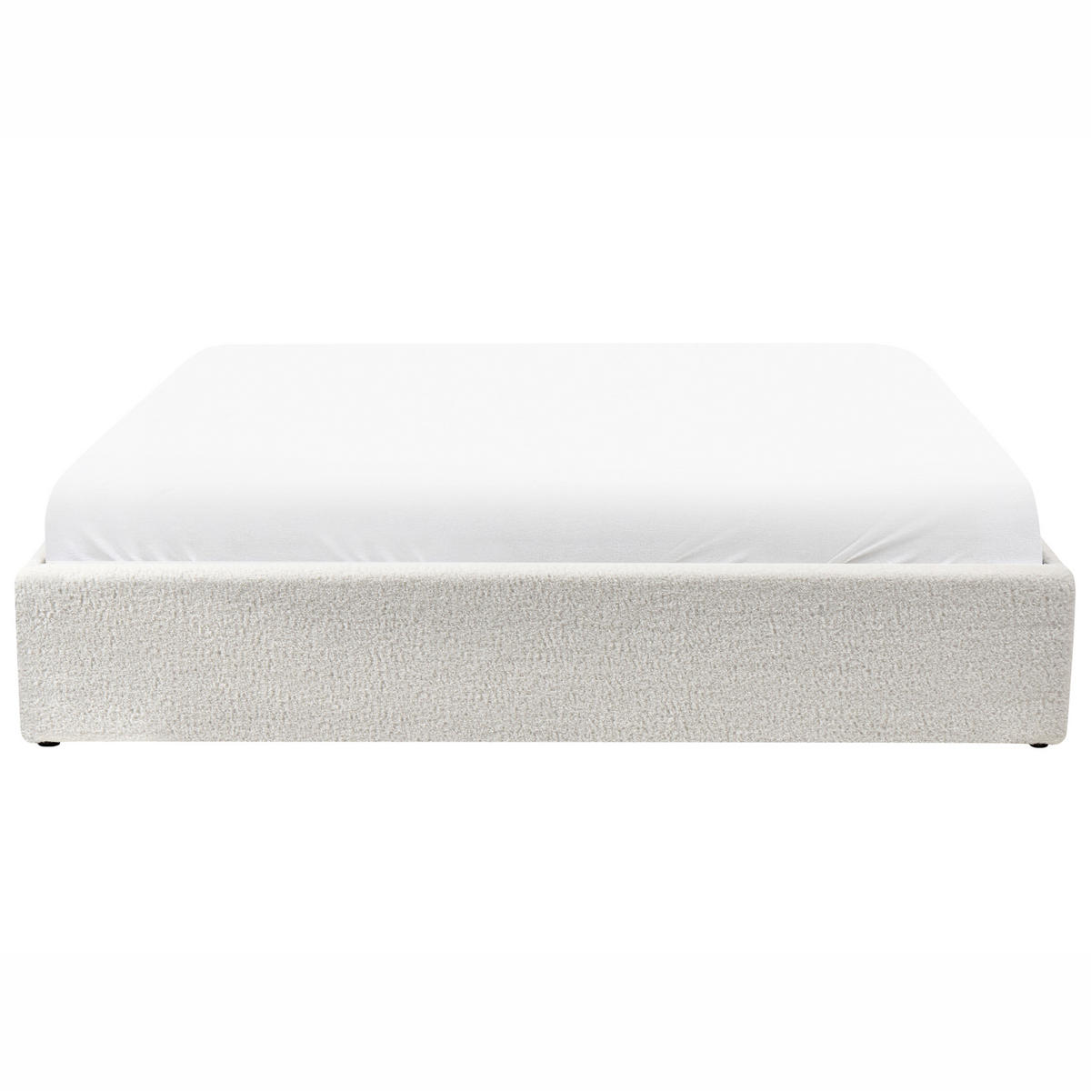 BETT mit Stauraum 180/200 cm Cremeweiß Dinan - Weiß, Textil (180/200cm) - Beliani