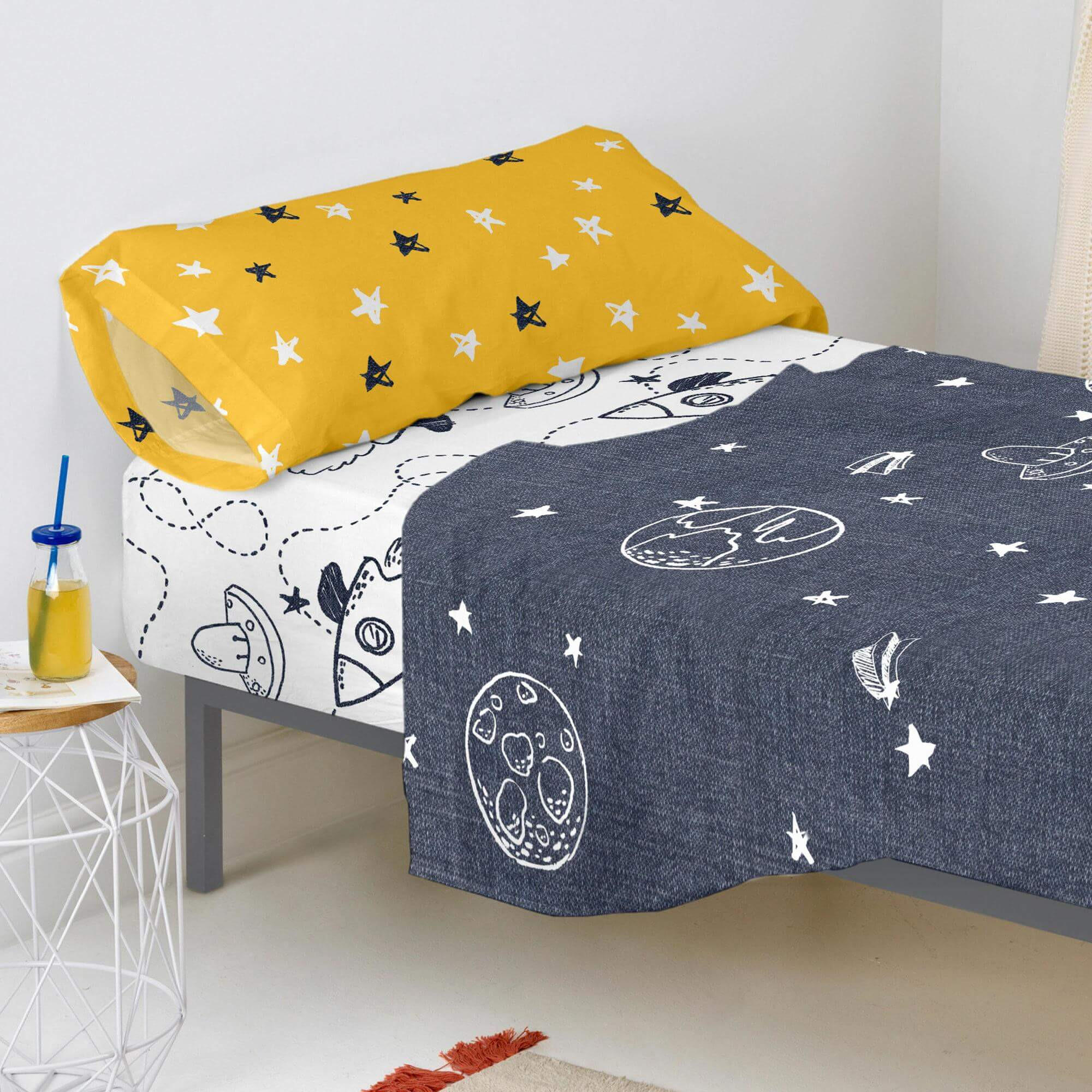 SPANNBETTTUCH starspace 90x200x32 cm mehrfarbig - Multicolor, Textil (90/200cm) - Happy Friday