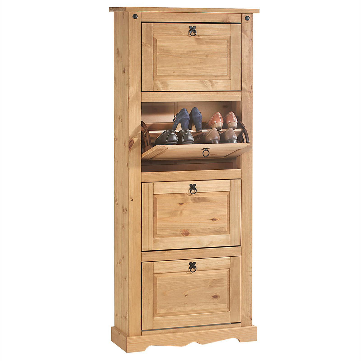 SCHUHSCHRANK TEQUILA - Kieferfarben, Holz (73/177/26cm) - IDIMEX