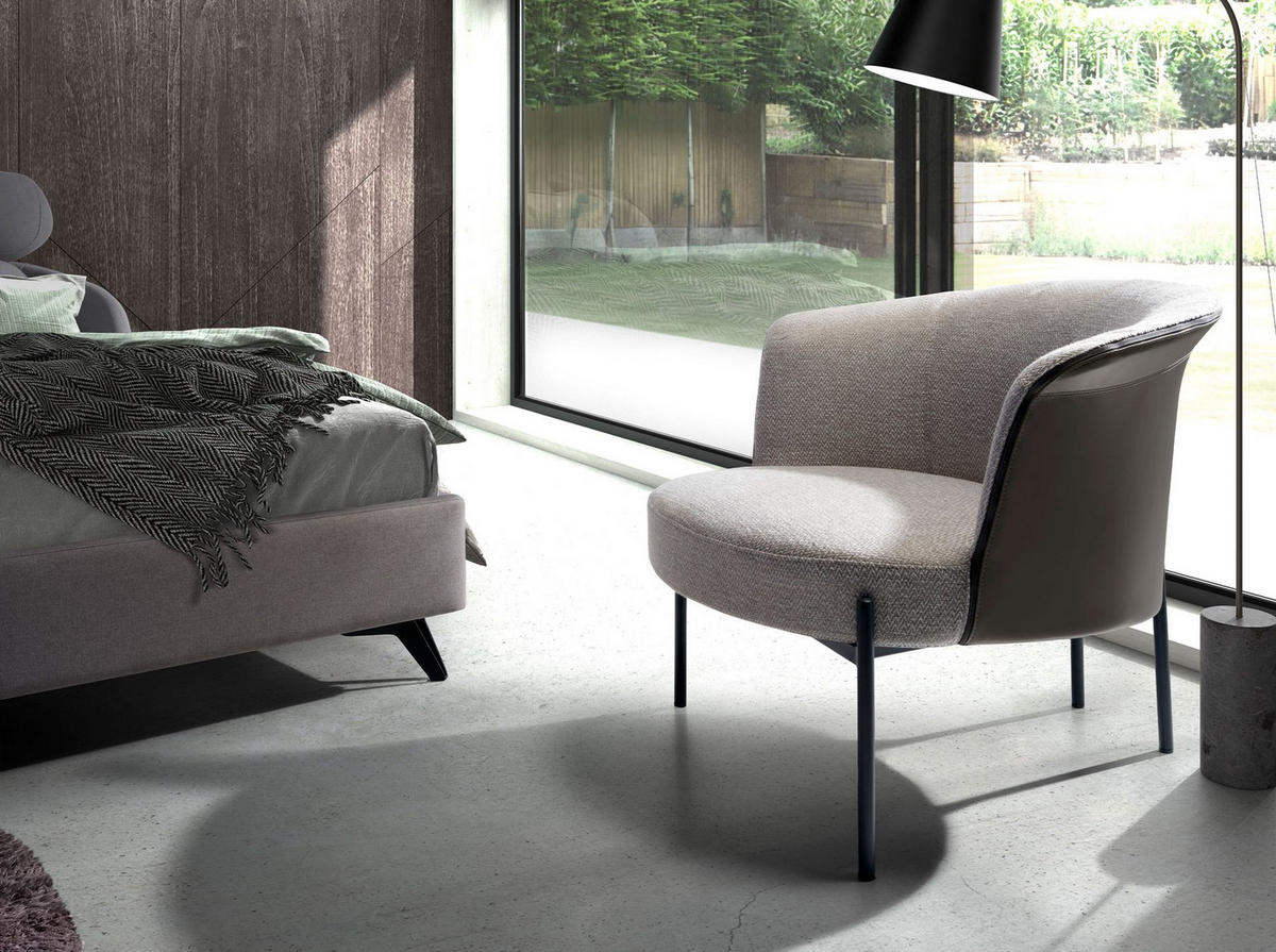 SESSEL Sessel aus grauem Stoff und dunkelgrauem Kunstleder 84/68/69 cm - Schwarz/Grau, Textil (84/69/68cm) - ANGEL CERDA